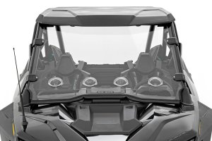Polaris RZR Turbo R 4 Premium Vented Full Windshield - Rough Country - Scratch Resistant - '22-'23
